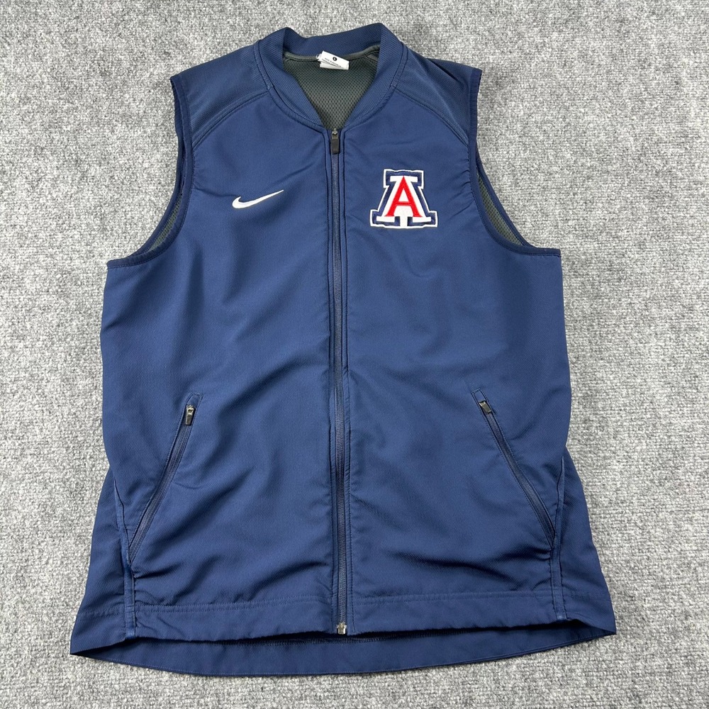 Nike Vest Mens Large Blue Arizona Wildcats Dri-FIT Full Zip Athletic Sideline